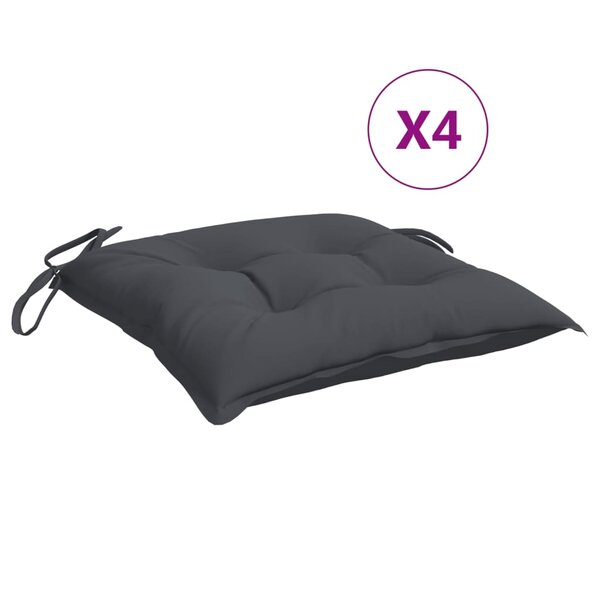 vidaXL Coussins de chaise lot de 4 anthracite 40x40x7 cm tissu oxford