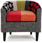 Fauteuil en tissu patchwork Philippe