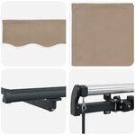 vidaXL Store Rétractable Manuel Beige 500x300 cm