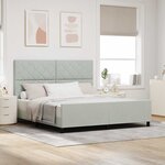 vidaXL Cadre de lit avec tête de lit Gris clair 180 x 200 cm Velours
