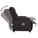 vidaXL Fauteuil électrique de massage Noir Similicuir