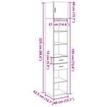 vidaXL Armoire de rangement mince blanc 40x42 5x225 cm