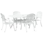 vidaXL Ensemble de salle à manger pour jardin 5 Pièces Blanc Aluminium