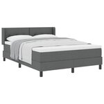 vidaXL Lit à ressorts avec tête de lit Gris foncé 200 x 160 cm tissu