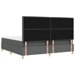 vidaXL Lit Box Spring avec Matelas & LED Gris Foncé 200x200 cm Tissu