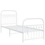 vidaXL Cadre de lit métal sans matelas avec pied de lit blanc 80x200cm