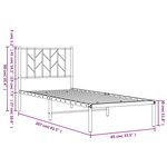 vidaXL Cadre de lit métal sans matelas avec tête de lit blanc 80x200cm