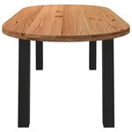 vidaXL Table à manger 220x100x74 cm bois de chêne massif ovale