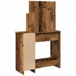 vidaXL Coiffeuse avec LED vieux bois 86 5x35x136 cm