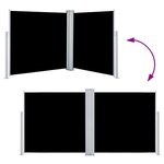 vidaXL Auvent latéral rétractable Noir 120 x 600 cm