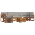 vidaXL Ensemble de canapés d'extérieur 8 Pièces Gris Naturel et Clair
