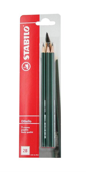 Lot de 3 Crayon papier Graphite Othello Héxagonal 2B STABILO