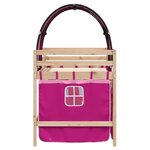 vidaXL Lit mezzanine enfants avec tunnel sans matelas rose 90x190 cm