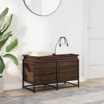 vidaXL Boîte de rangement avec couvercle chêne marron bois ingénierie