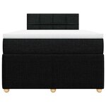vidaXL Sommier à lattes de lit avec matelas noir 120x190 cm tissu