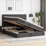 vidaXL Lit de Rangement Gris 160 x 200 cm Cuir synthétique