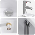 vidaXL Lavabo de salle de bains Chrome 45 5 x 25 5 x 13 cm métal