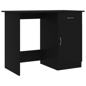vidaXL Bureau Noir 100x50x76 cm Bois d’ingénierie