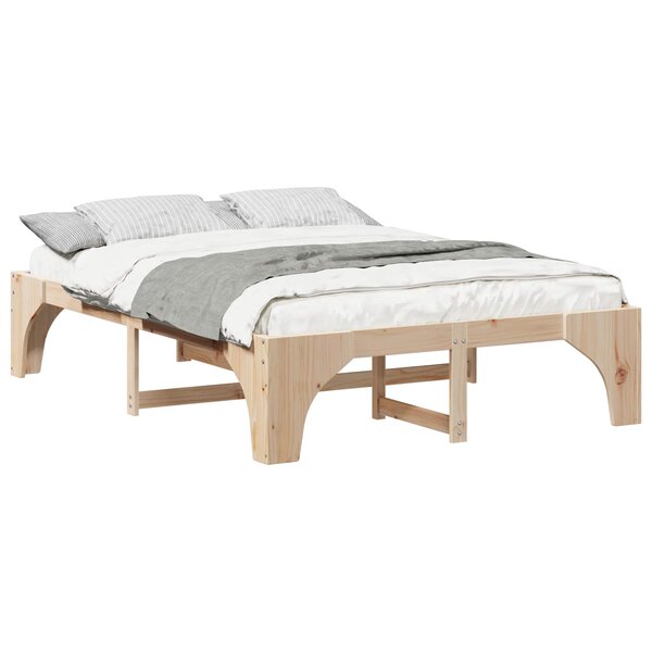 vidaXL Cadre de lit Marron 140 x 200 cm Pin massif