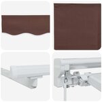 vidaXL Cadre de store manuel avec LEDs Marron et blanc 3 5 x 2 m