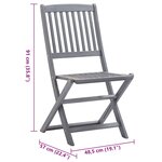 vidaXL Chaises pliables d'extérieur lot de 4 et coussins Bois d'acacia