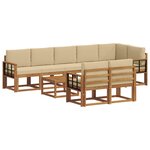 vidaXL Ensemble de canapés d'extérieur 9 pc Naturel et Beige