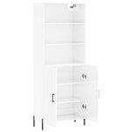 vidaXL Buffet haut Blanc brillant 69 5x34x180 cm Bois d'ingénierie