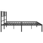 vidaXL Cadre de lit métal avec tête de lit noir 193x203 cm
