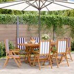 vidaXL Chaises inclinables de jardin lot de 6 tissu et bois massif