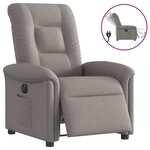 vidaXL Fauteuil inclinable électrique Taupe Tissu