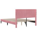 vidaXL Cadre de lit avec tête de lit Rose 140 x 190 cm Velours