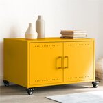 vidaXL Table basse jaune moutarde 68x50x43 5 cm acier laminé à froid