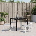 vidaXL Tabourets de jardin avec coussins 4Pièces blanc acier et textilène