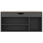 vidaXL Banc à chaussures et coussin Gris 104x30x49cm Bois d'ingénierie