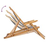 vidaXL Chaise de plage Gris clair Bois de teck massif
