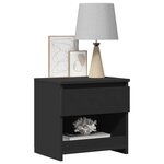 vidaXL Table de chevet Noir 40x30x39 cm Aggloméré
