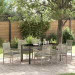 vidaXL Ensemble de salle à manger pour jardin 7 Pièces Gris clair