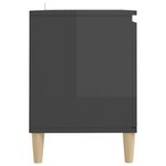 vidaXL Meuble TV avec pieds en bois Gris brillant 103 5x35x50 cm