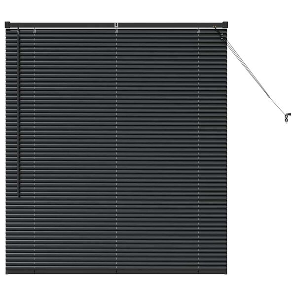 vidaXL Store de Fenêtre avec des rideaux Noir Aluminium