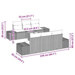 vidaXL Ensemble de canapé de jardin 7 Pièces Marron polyrotin