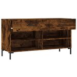 vidaXL Banc à chaussures chêne fumé 102x35x55 cm bois d'ingénierie