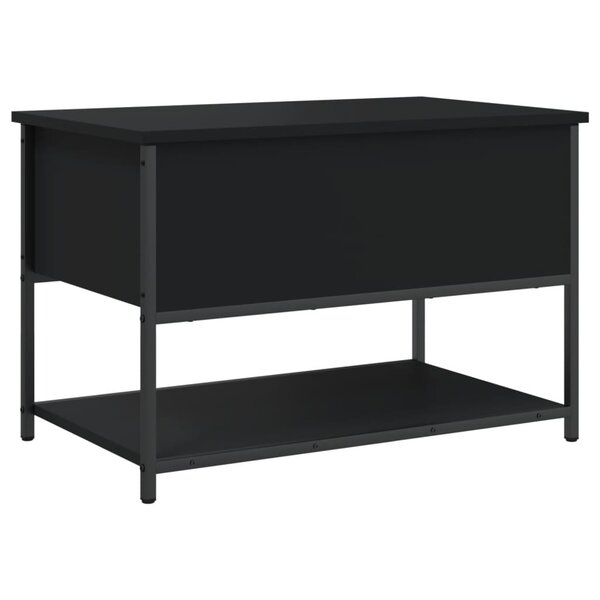 vidaXL Banc de rangement noir 70x42 5x47 cm bois d'ingénierie