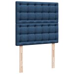 vidaXL Sommier à lattes de lit avec matelas Bleu 90x200 cm Tissu