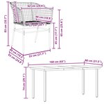vidaXL Ensemble à manger jardin 7Pièces marron rpoly otin verre