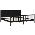 vidaXL Cadre de lit sans matelas noir 200x200 cm bois massif de pin