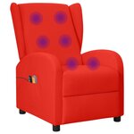 vidaXL Fauteuil de massage électrique à oreilles Rouge Similicuir