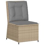vidaXL Salon de jardin avec coussins 5 Pièces beige résine tressée