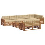vidaXL Ensemble de canapés d'extérieur 9 Pièces Naturel et Beige