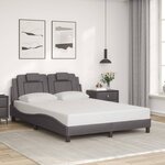vidaXL Cadre de lit sans matelas gris 140x190 cm similicuir