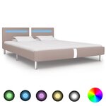 vidaXL Cadre de lit avec LED sans matelas cappuccino 160x200 cm